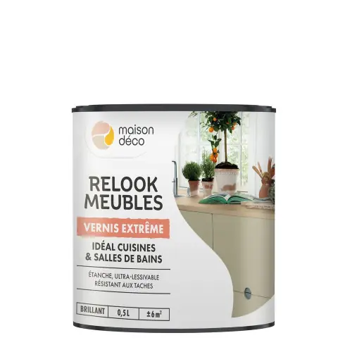 Vernis protecteur Relook meuble MAISON DECO, transparent brillant, 0.5 l – MAISON DECO Soldes