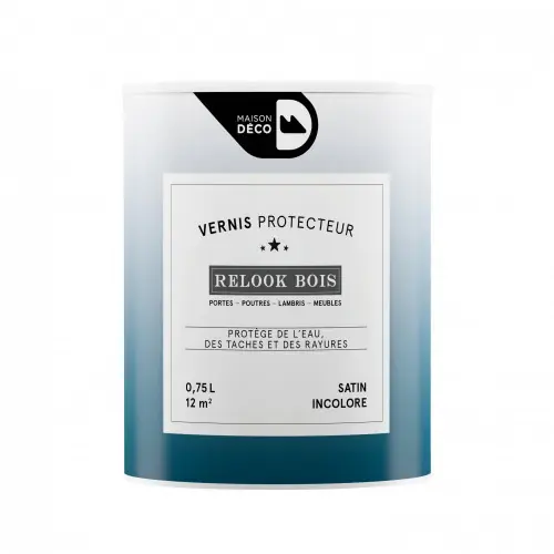 Promotion Saisonnière Vernispoutre et lambris Relook bois MAISON DECO, incolore mat, 0.75 l – MAISON DECO