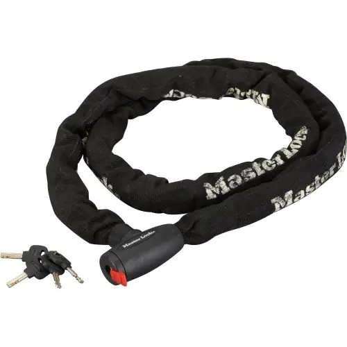 Retour Gratuit Chaîne antivol moto, MASTER LOCK, L.2 m x diam.10 mm - MASTER LOCK