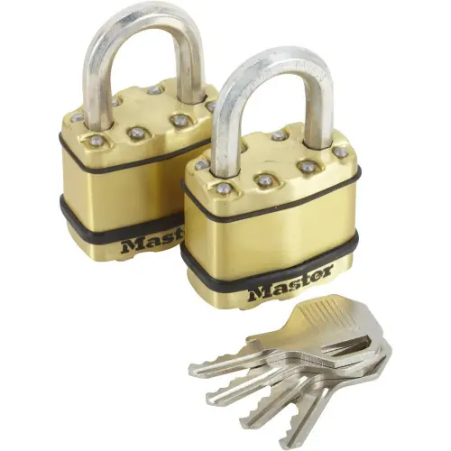Lot de 2 cadenas à clé en acier laminé, MASTER LOCK, l.45 mm - MASTER LOCK Vente Directe