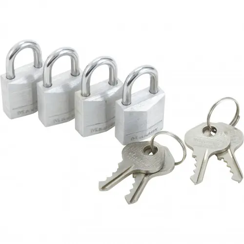 Lot de 4 cadenas à clé MASTER LOCK aluminium, l.20 mm - MASTER LOCK Certifié