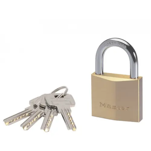 Master Lock 2940EURD Cadenas à Clé Extra Fin en Laiton, Doré, 6,2 x 4 x 1,6 cm - MASTER LOCK Offre Spéciale
