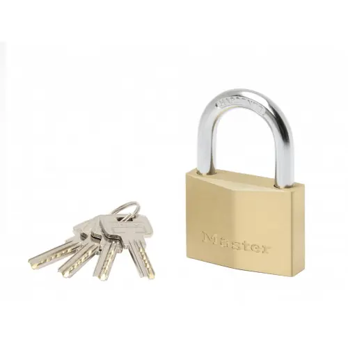 Master Lock 2960EURD Cadenas à Clé Extra Fin en Laiton, Doré, 8,8 x 6 x 2,1 cm - MASTER LOCK Meilleur Prix