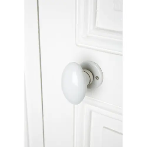 Bouton De Porte Porcelaine, Blanc Nickelé Mat Inspire, Porcelaine Sans Trou – MERIGOUS Prix Réduit