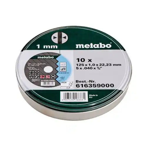Petit Prix 10 meules de tronçonnage SP Inox - 125 x 1,0 x 22,23 - Metabo