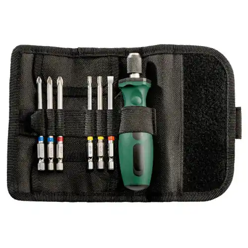Nouvelle Collection Assortiment d‘embouts avec tournevis en étui souple - 7 pièces - Metabo