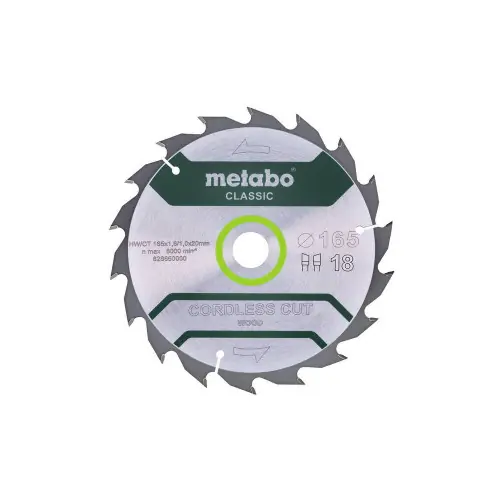 Lame de scie circ. Classic "Cordless Cut Wood" HW/CT 165x20, 18 WZ 20° - Metabo Achat Immédiat