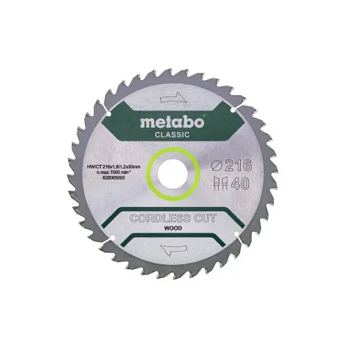 Réduction Lame de scie circ. Classic "Cordless Cut Wood" HW/CT 216x30, 40 WZ 5° - Metabo