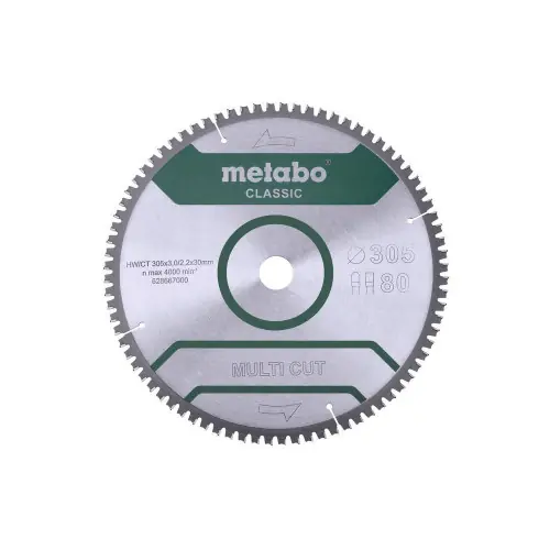 Haute Qualité Lame de scie circ. Classic "Multi Cut" HW/CT 305x30, 80 FZ/TZ -5° - Metabo