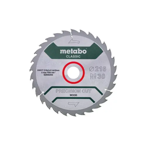 Vente Flash Lame de scie circ. Classic « Precision Cut Wood » HW/CT 216×30, 30 WZ 22° – Metabo