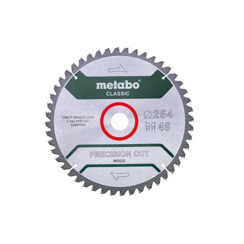 Prix Cassé Lame de scie circ. Classic "Precision Cut Wood" HW/CT 254x30, 48 WZ -5° - Metabo
