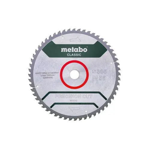 Retour Gratuit Lame de scie circ. Classic "Precision Cut Wood" HW/CT 305x30, 56 WZ -5° - Metabo