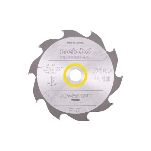 Lame de scie circ. Pro "Power Cut Wood" HW/CT 160x20, 10 WZ 22° - Metabo Nouveauté