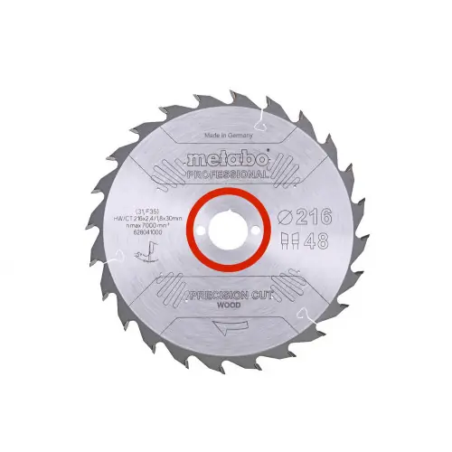 Bon Plan Lame Pro « Precision Cut Wood » HW/CT 216×30, 48 WZ -5° pour scie circulaire – Metabo