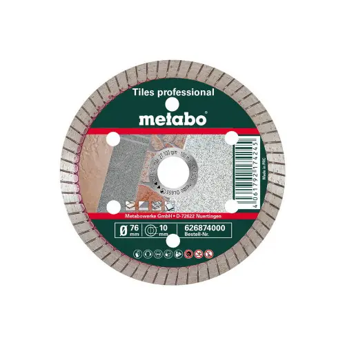 Expédié Aujourd&rsquo;hui Meule de tronçonnage diamantée – TP Carrelage professional – Ø76 x 10 mm – Metabo