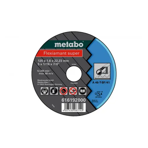 Meules de tronçonnage Flexiamant super 125×1,6×22,2 acier – Metabo Satisfait Ou Remboursé