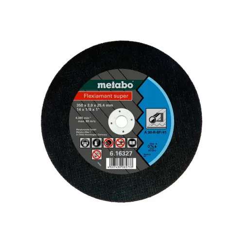 Meules de tronçonnage Flexiamant super 350×3,0x25,4 acier – Metabo Achat Immédiat