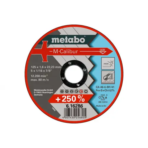 Meules de tronçonnage M-Calibur 125×1,6×22,23 mm – Metabo Meilleur Choix