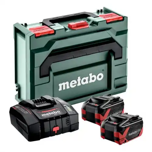 Pack énergie 18 V 2 Batteries 18V + chargeur ultrarapide - Coffret metaBOX - batterie incluse - Metabo Commander Vite