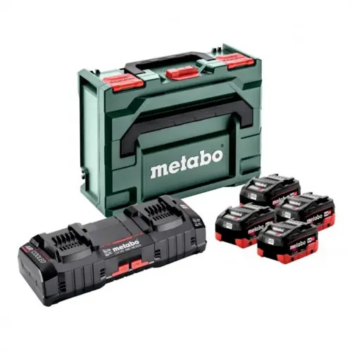 Pack énergie 18 V 4 Batterie 18V LiHD Chargeur Ultrarapide - 4x8Ah - batterie incluse - Metabo Certifié