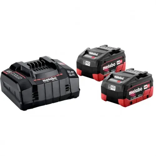 Pack énergie 18 V Pack 2 Batterie 18V chargeur ultrarapide - 2x5,5Ah - batterie incluse - Metabo Prix Promo