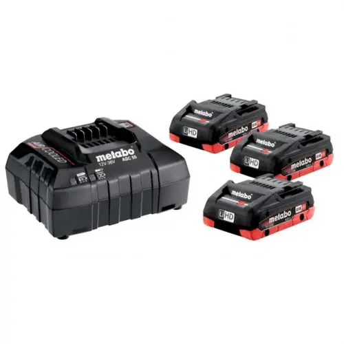 Pack énergie 18 V Pack 3 Batterie 18V LiHD chargeur rapide - 3x4Ah - batterie incluse - Metabo Jusqu'à Épuisement Des Stocks