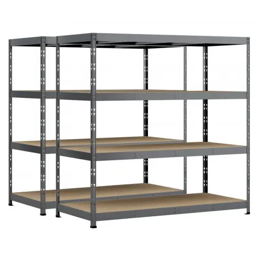 Lot de 2 étagères Rack - 4 plateaux - 200 x 80 cm - charge lourde - Modulö Storage Usine Directe