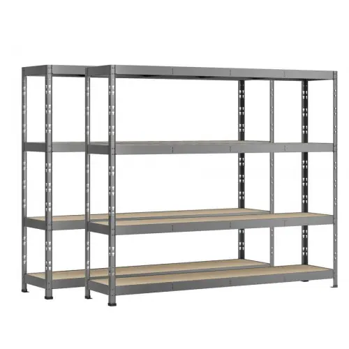 Expédition Rapide Lot de 2 étagères Rack – 4 plateaux – 220 x 40 cm – charge lourde – Modulö Storage