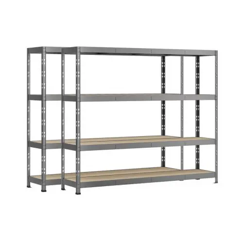 Lot de 2 étagères Rack - 4 plateaux - 220 x 50 cm - charge lourde - Modulö Storage Expédié Aujourd'hui