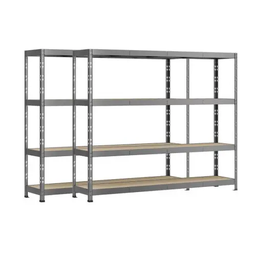 Promotion Saisonnière Lot de 2 étagères Rack - 4 plateaux - 220 x 60 cm - charge lourde - Modulö Storage