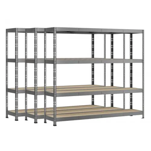 Commander Maintenant Lot de 3 étagères Rack - 4 plateaux - 220 x 40 cm - charge lourde - Modulö Storage