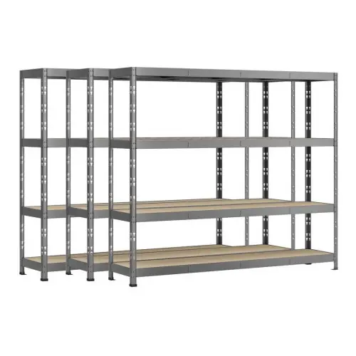Lot de 3 étagères Rack - 4 plateaux - 220 x 60 cm - charge lourde - Modulö Storage Expédié Aujourd'hui