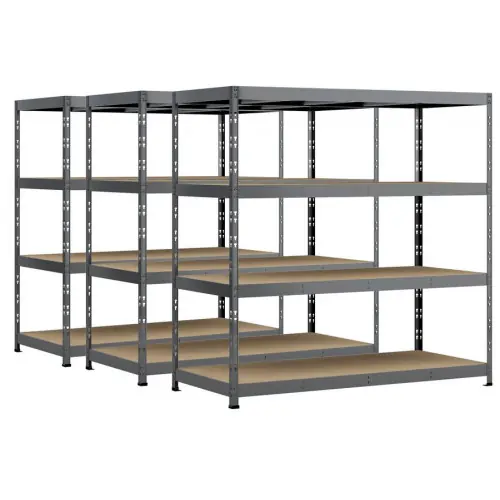 Lot de 3 étagères Rack - 4 plateaux - 220 x 80 cm - charge lourde - Modulö Storage Soldes