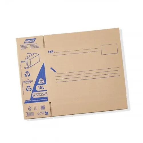 Certifié Carton d‘expédition MOTTEZ, 10 l, l.12 cm x H.25 cm x p.36.5 cm - MOTTEZ