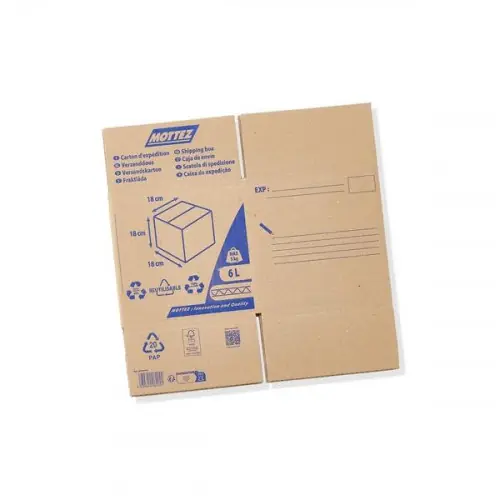 Nouveauté Carton d‘expédition MOTTEZ, 6 l, l.18 cm x H.18 cm x p.35 cm - MOTTEZ