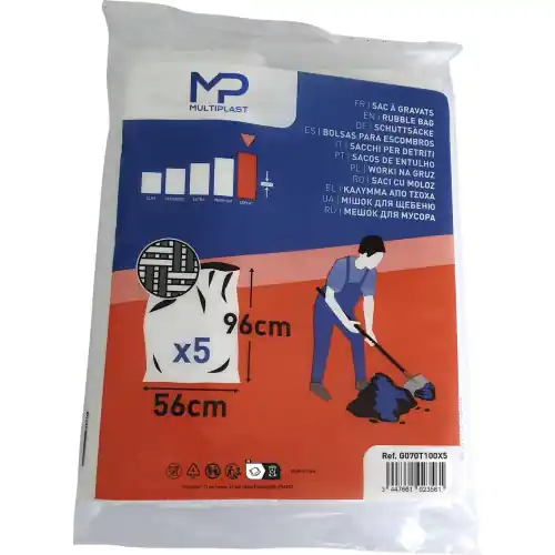 Sacs à gravats MULTIPLAST H.96 x l.56 cm x Ep.130 µm blanc – MULTIPLAST Marque