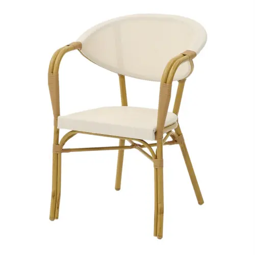Must-Have Chaise d’extérieur avec un style bistrot – modèle 054 – blanc/naturel – MWlab