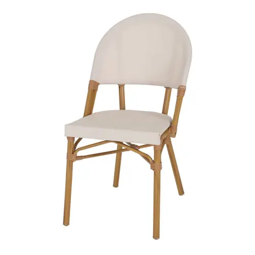 Chaise d’extérieur avec un style bistrot - modèle 055 - blanc/naturel - MWlab Remise