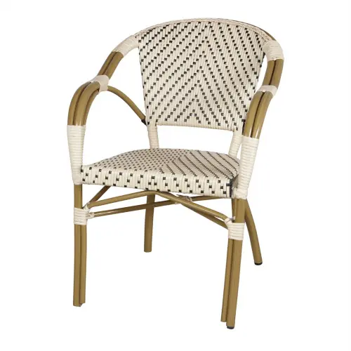Chaise d’extérieur en rotin synthétique avec un style bistrot - modèle 046 - beige - MWlab Offre Spéciale