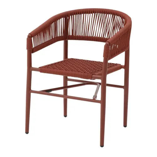 Commander Maintenant Chaise en corde et métal avec un style Japandi - modèle 021 - terracotta - MWlab