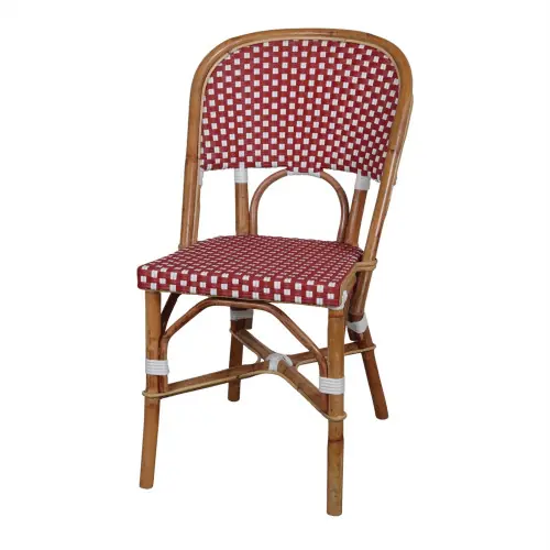 Chaise en rotin avec un style bistrot - modèle 030 - rouge - MWlab Haute Qualité