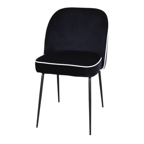 Chaise tapissée avec un style Mid Century - modèle 005 - bleu foncé - MWlab Soldes