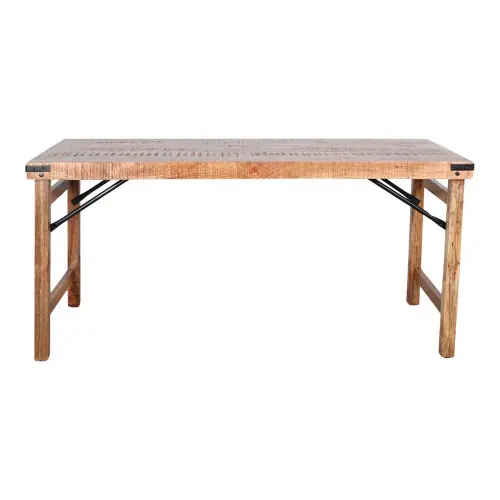 Meilleur Choix Table avec un style vintage en bois tropical effet ancien - modèle 091 - 168 cm - MWlab