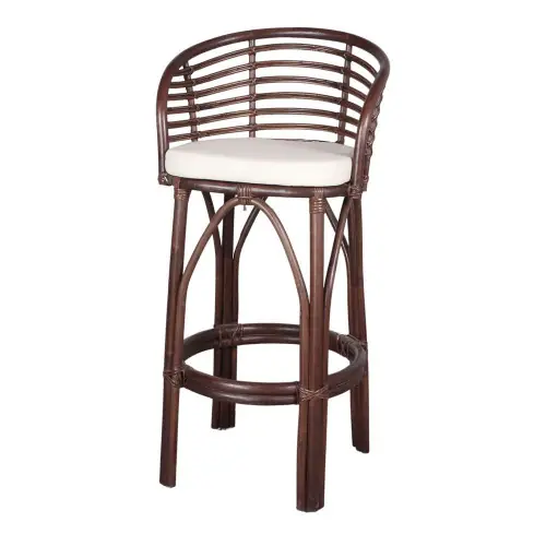 Tabouret haut en bambou et rotin avec un style tropical - modèle 026 - marron - MWlab Satisfait Ou Remboursé