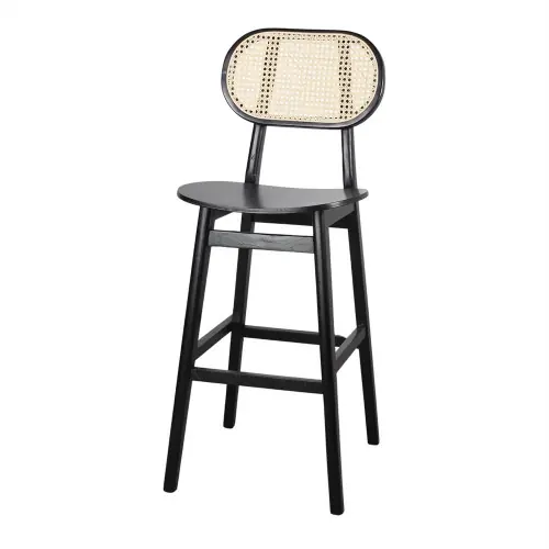 Promotion Tabouret haut en bois avec un style bistrot - modèle 068 - noir - MWlab