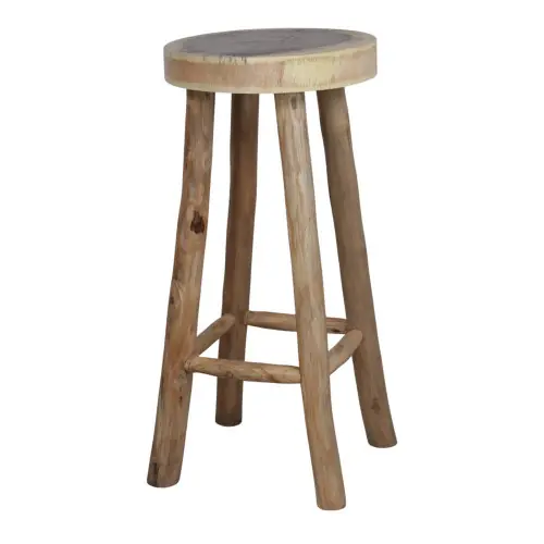 Prix Promo Tabouret haut en bois avec un style rustique - modèle 069 - naturel - MWlab