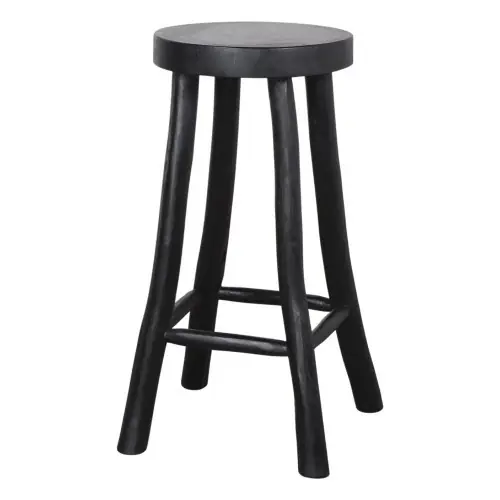 Prix Réduit Tabouret haut en bois avec un style rustique - modèle 069 - noir - MWlab