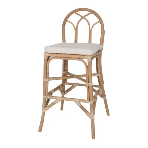 Tabouret haut en rotin avec un style méditerranéen - modèle 078 - naturel - MWlab Haute Qualité