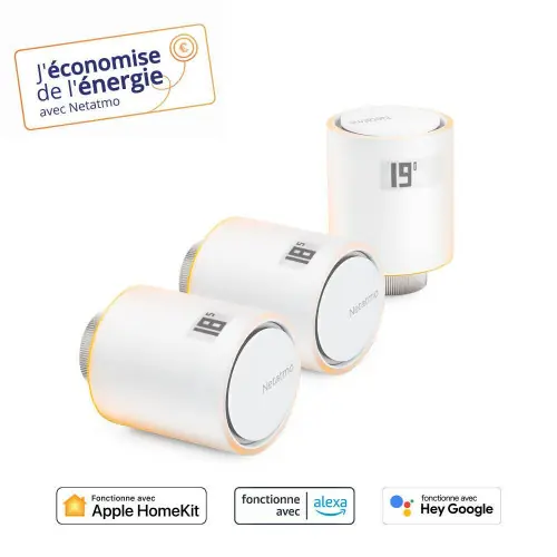 Pack 3 Têtes Thermostatiques Connectées et Intelligentes NETATMO - NETATMO Solde