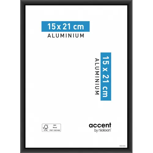 Cadre Accent, l.15 x H.20 cm, aluminium noir - NIELSEN Nouveauté